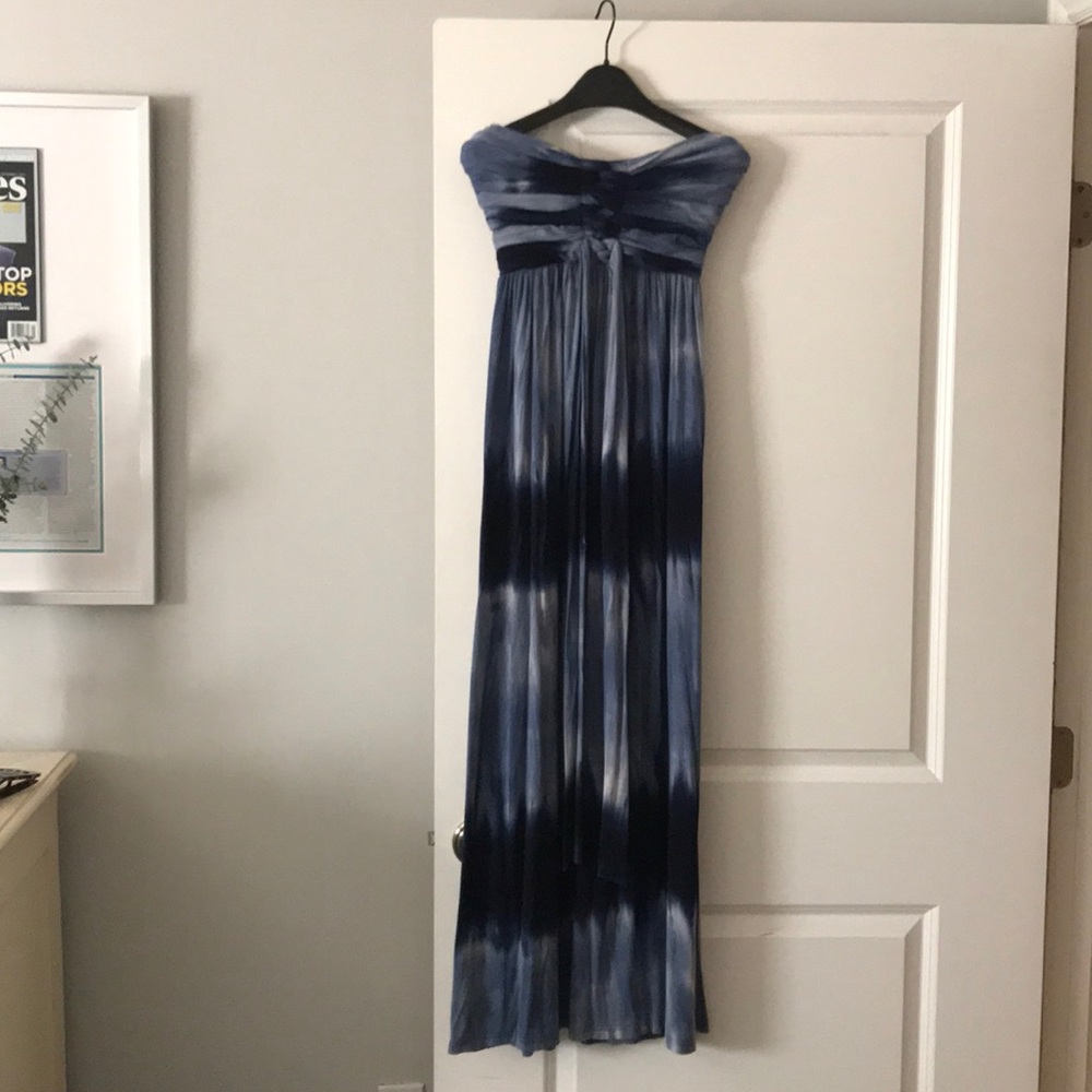 Blue tie dye maxi dress